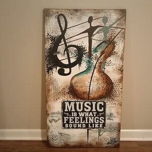 Original Abstract Expressionism Musical Silhouette Image Lovers Painting